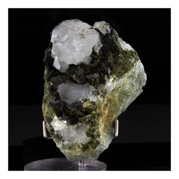 Stenar och mineraler - ABIJOUX - Epidot + Quartz - Saint-Véran, Hautes-Alpes, Frankrike