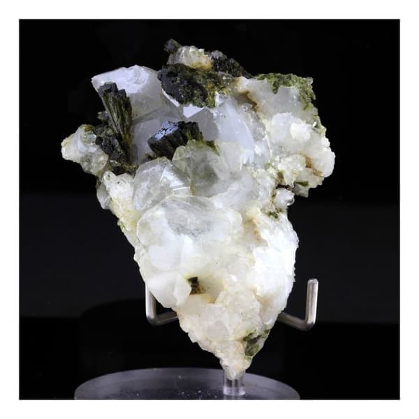 Stenar och mineraler - ABIJOUX - Epidot + Quartz - 215,0 ct - Saint-Véran, Hautes-Alpes, Frankrike