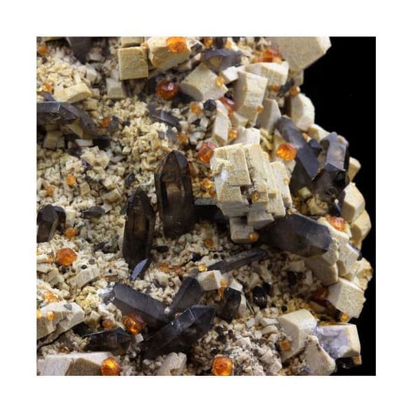 "Stenar och Mineraler - ABIJOUX - Granat + Rökquart + Orthoklas - 1676,5 ct - Blandet - Naturlig"