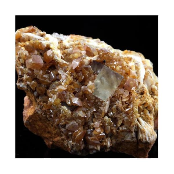 Stenar och Mineraler - ABIJOUX - Wulfenit + Fluorit - 189.5 ct - Lantignié, Frankrike