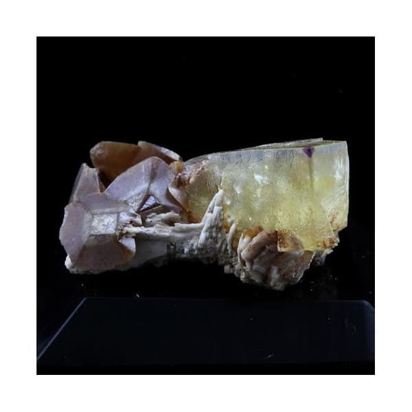 Stenar och Mineraler - ABIJOUX - Wulfenit + Fluorit - 31.5 ct - Lantignié, Frankrike
