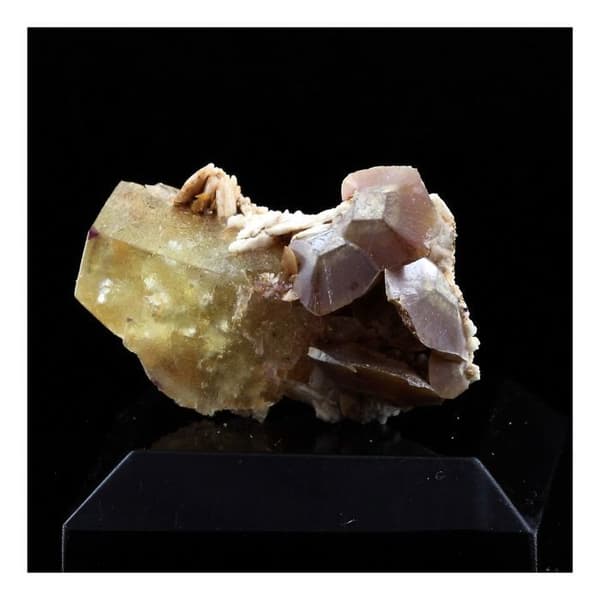 Stenar och Mineraler - ABIJOUX - Wulfenit + Fluorit - 31.5 ct - Lantignié, Frankrike