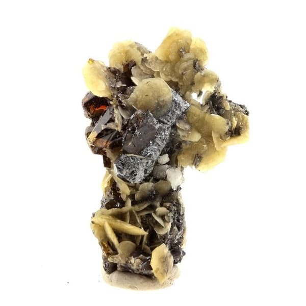Stenar och mineraler - ABIJOUX - Sphalerit (Blende) + Siderite - 24,5 ct - La Mure, Isère, Frankrike