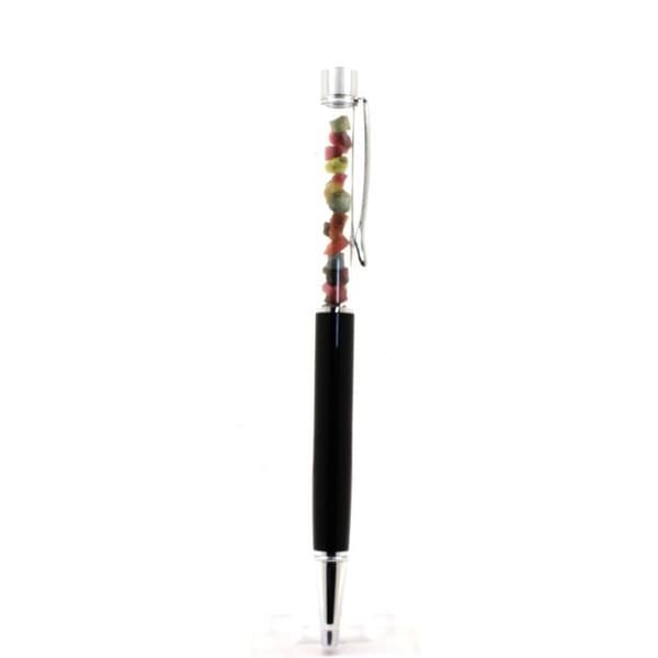 Stenar och mineraler. Raw Multicolored Tourmaline Minerals Pen Zambia. Svart färg.