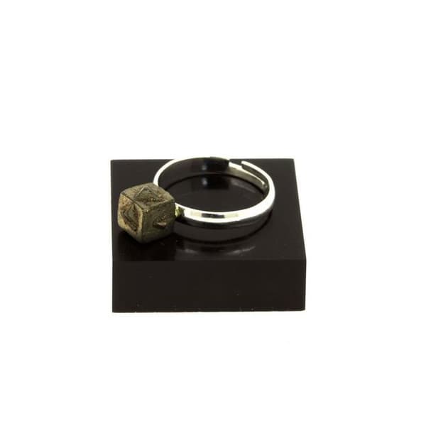 RIng i rå pyrit - ABIJOUX - Justerbar storlek - 13.24 ct - Silverfärgad - Unisex