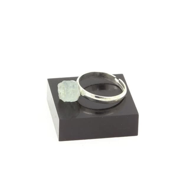 Ring - ABIJOUX - Raw Aquamarine - Silverpläterad - 10,11 ct - Justerbar storlek
