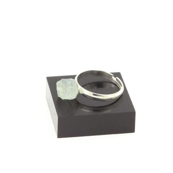 Ring - ABIJOUX - Raw Aquamarine - Silverpläterad - 10,11 ct - Justerbar storlek
