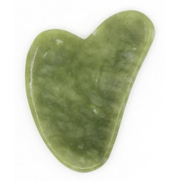 Gua Sha - SUN&amp;SIA - Grön Jade-Sten - Lyftande Effekt - Fodral ingår - 6,5 x 8 cm