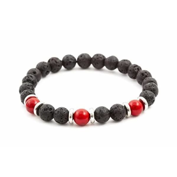 Armband En Perle Beneto I Lava Och Howlite Mink55, För Kvinna, 19 Cm