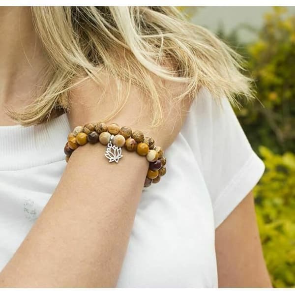 Armband Beneto Med Lava Och Mink Jasper108, För Kvinnor, 17cm, Sbe1115-17