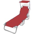 Miniatyrbillede 1 af 7: vidaXL foldbar liggestol med baldakin stål og stof rød