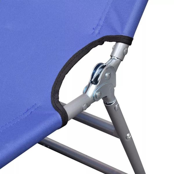 vidaXL foldbar liggestol med hovedpude pulverlakeret stål blå