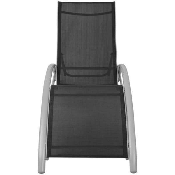 vidaXL Solsenger med parasoll aluminium svart