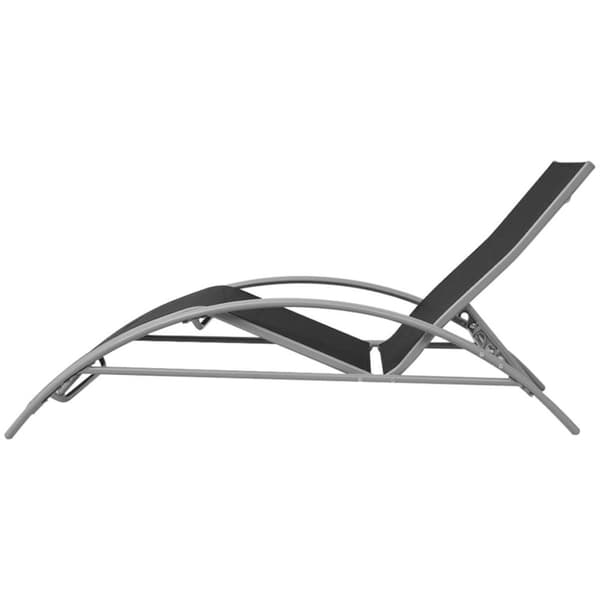 vidaXL Solsenger med parasoll aluminium svart