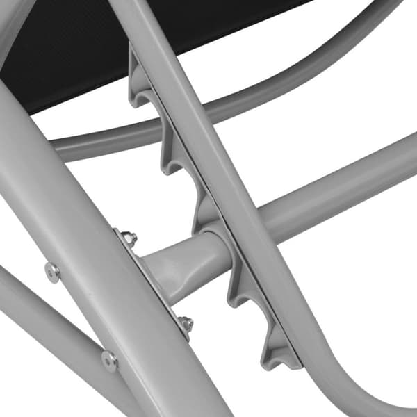 vidaXL Solsenger med parasoll aluminium svart