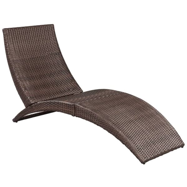 vidaXL foldbar liggestol med hynde polyrattan brun