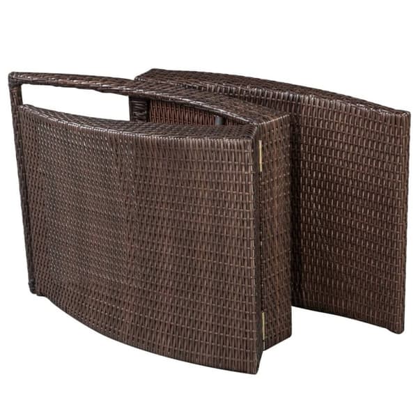 vidaXL foldbar liggestol med hynde polyrattan brun