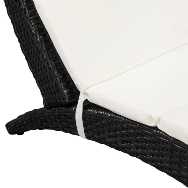 vidaXL foldbar liggestol med hynde polyrattan sort