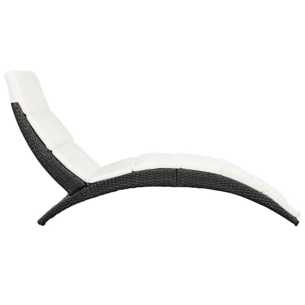 vidaXL foldbar liggestol med hynde polyrattan sort
