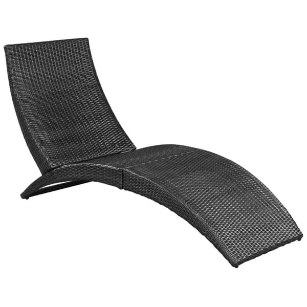 vidaXL foldbar liggestol med hynde polyrattan sort