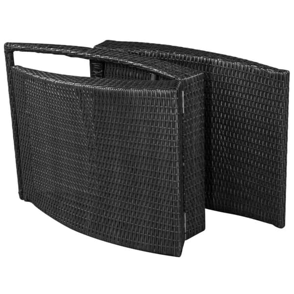 vidaXL foldbar liggestol med hynde polyrattan sort