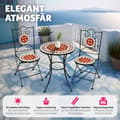 Miniatyrbild 3 av 10: Caféset Mosaik 2 stolar + bord, 60 cm diameter - brun