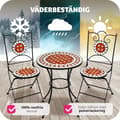 Miniatyrbild 7 av 10: Caféset Mosaik 2 stolar + bord, 60 cm diameter - brun