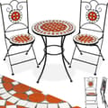 Miniatyrbild 1 av 10: Caféset Mosaik 2 stolar + bord, 60 cm diameter - brun