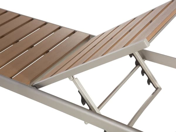 Trädgård Utomhus Solsäng Brun och Silver Konstträ Anodiserad Aluminium Justerbart Ryggstöd