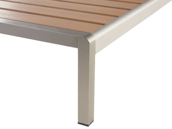 Trädgård Utomhus Solsäng Brun och Silver Konstträ Anodiserad Aluminium Justerbart Ryggstöd