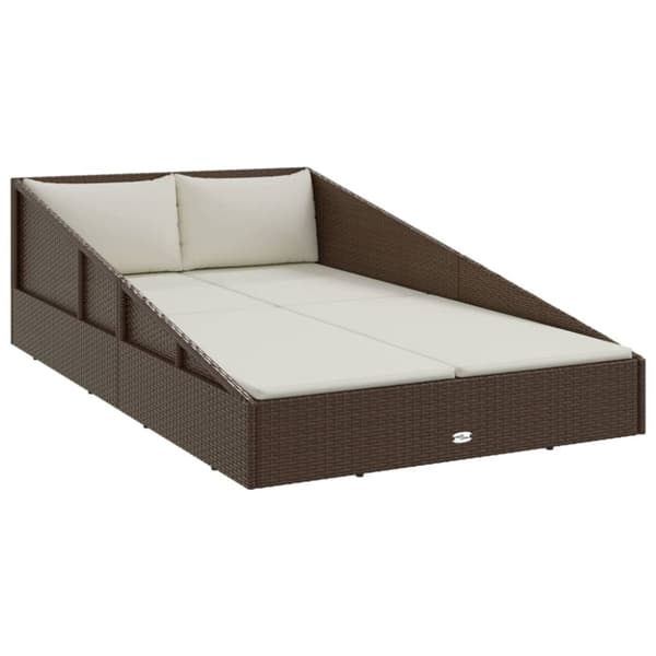 vidaXL solseng 110x200 cm polyrattan brun