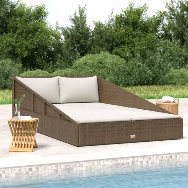 vidaXL solseng 110x200 cm polyrattan brun