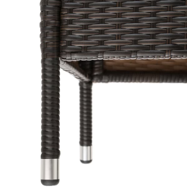 Polyrattan havestole med bord - brun