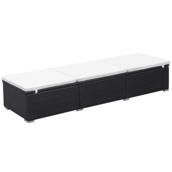 vidaXL solseng med hynde polyrattan sort