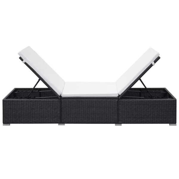 vidaXL solseng med hynde polyrattan sort
