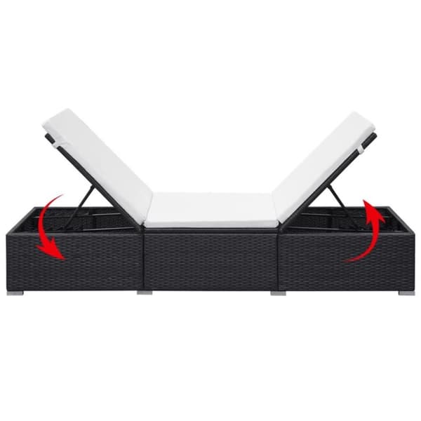 vidaXL solseng med hynde polyrattan sort