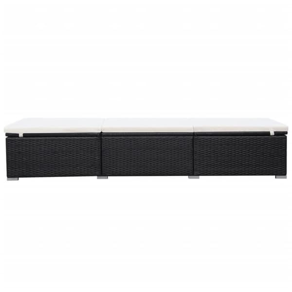 vidaXL solseng med hynde polyrattan sort
