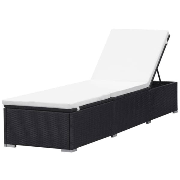 vidaXL solseng med hynde polyrattan sort