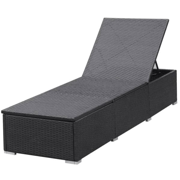 vidaXL Solsäng med dyna konstrotting svart