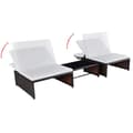 Miniatyrbillede 3 af 6: vidaXL havestole 2 stk. med lænefunktion og bord polyrattan brun