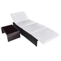 Miniatyrbillede 4 af 6: vidaXL havestole 2 stk. med lænefunktion og bord polyrattan brun