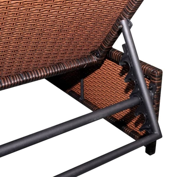 vidaXL havestole 2 stk. med lænefunktion og bord polyrattan brun