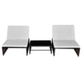 Miniatyrbillede 2 af 6: vidaXL havestole 2 stk. med lænefunktion og bord polyrattan brun