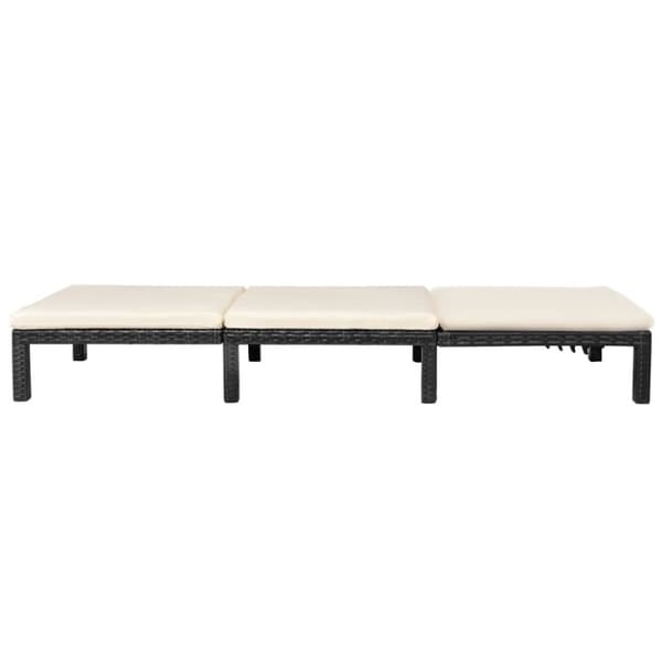 vidaXL liggestol med hynde polyrattan sort