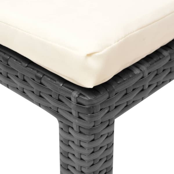 vidaXL liggestol med hynde polyrattan sort