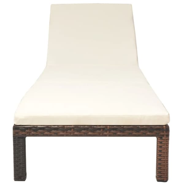 vidaXL liggestol med hynde polyrattan brun