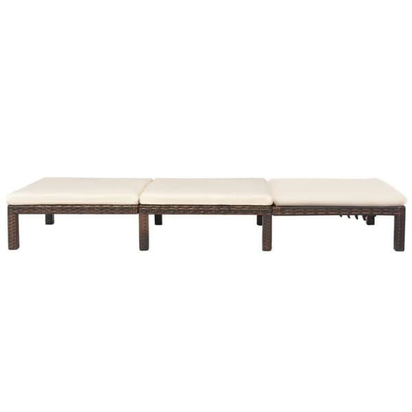 vidaXL liggestol med hynde polyrattan brun
