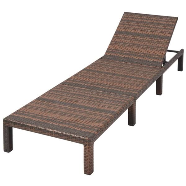vidaXL liggestol med hynde polyrattan brun
