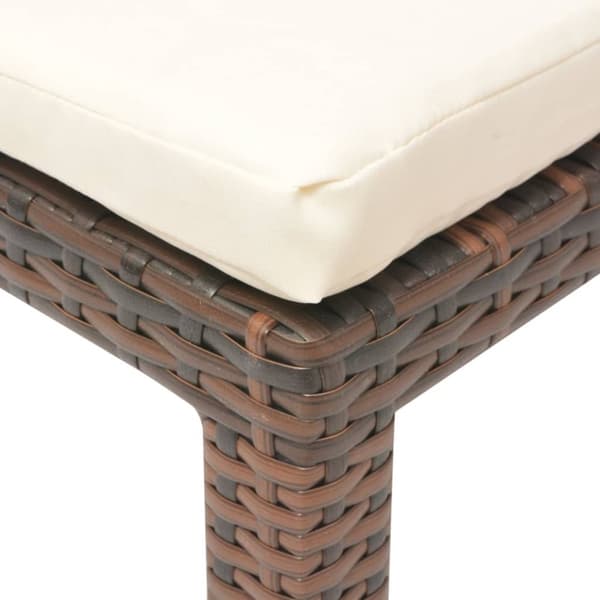 vidaXL liggestol med hynde polyrattan brun