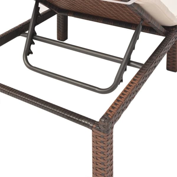 vidaXL liggestol med hynde polyrattan brun